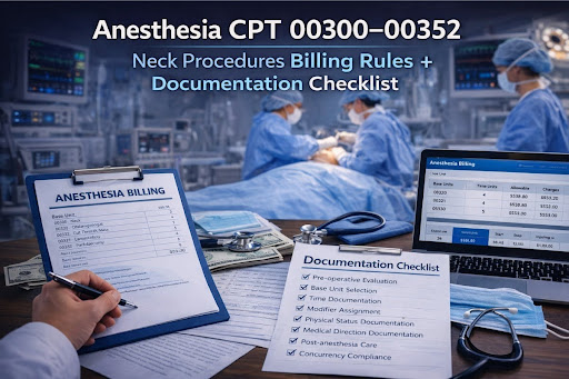 Anesthesia CPT 00300–00352: Neck Procedures Billing & Documentation